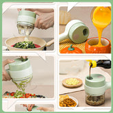 Electric Handheld Vegetable Cutter & Food Chopper | Multifunctional USB Rechargeable Kitchen Slicer & Garlic Mincer