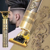 ✂️ Professional Vintage T9 Hair Trimmer | ہر بار سیلون جیسا رزلٹ | Metal Body Cordless Beard & Hair Clipper | Golden Dragon Design