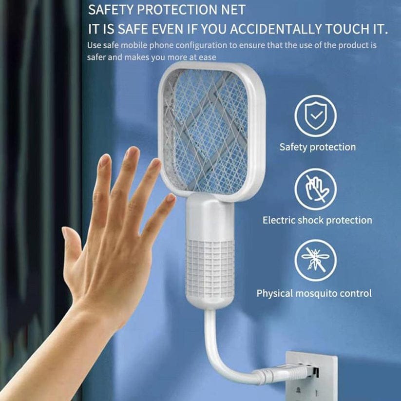 Electric Mini USB Mosquito Killer Racquet Lamp - 3-in-1 Wireless Night Bulb & Insect Catcher [اب مچھروں سے پاک، سکون کی نیند!]