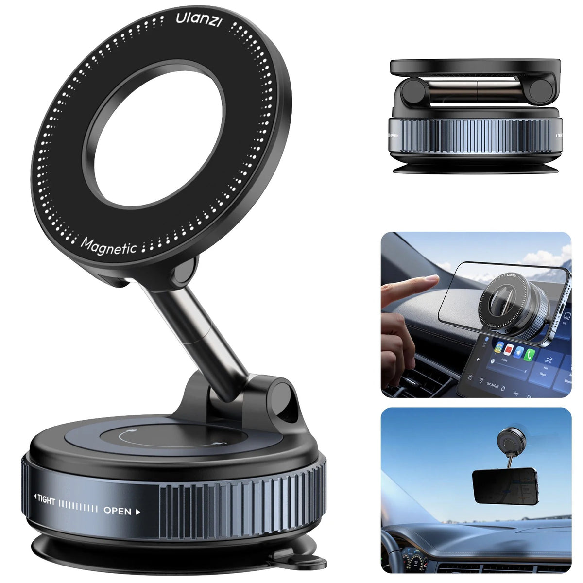 🚗 Drive Hands-Free with the Upgraded 360° Vacuum Magnetic Car Phone Holder!