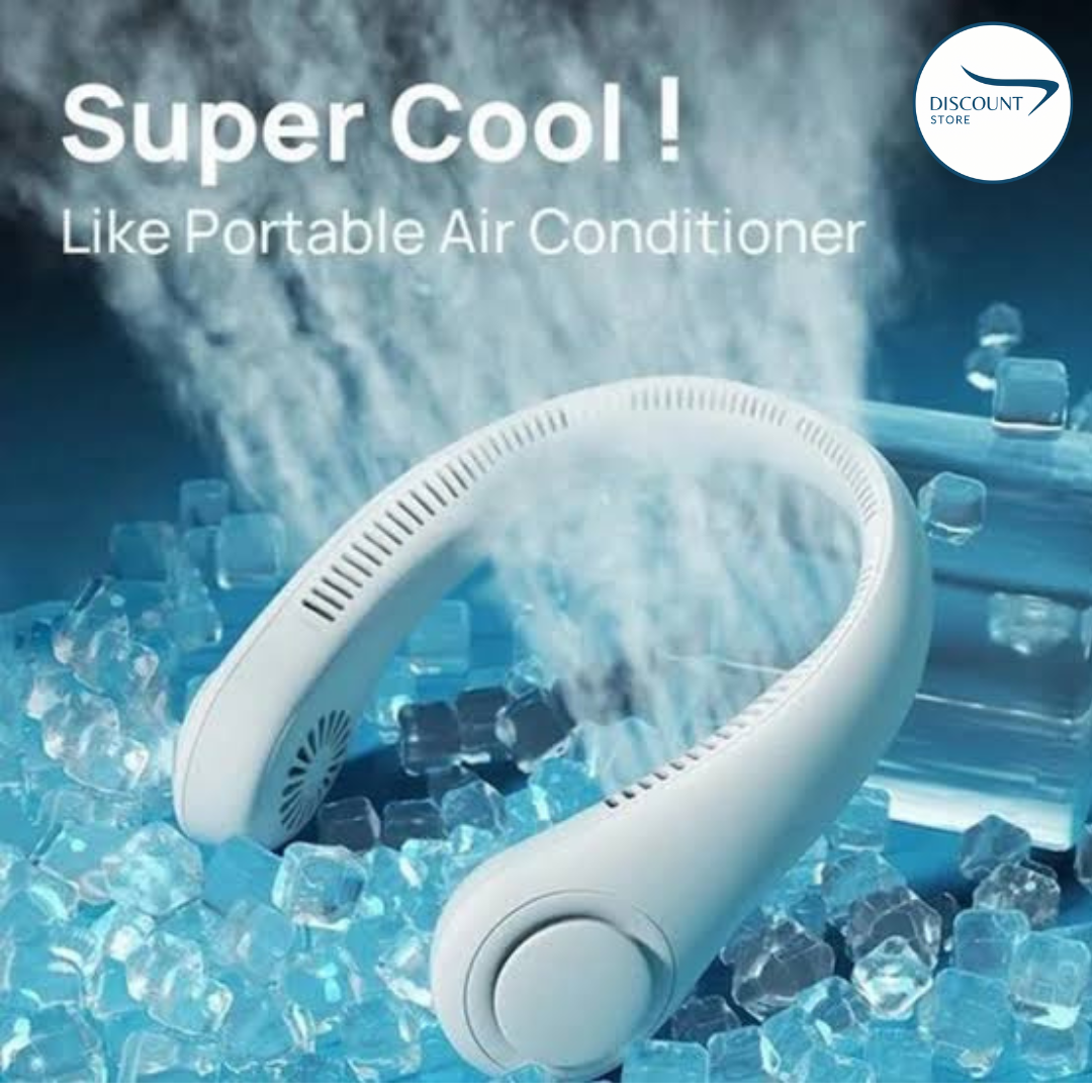 ❄️ Portable Bladeless Neck Fan | گرمی کو کہیں بھی شکست دیں | USB Rechargeable 360° Hands-Free Neck Cooler | 1200mAh Battery