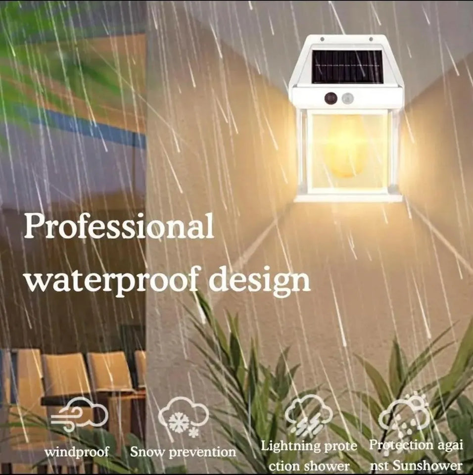 Solar Motion Sensor Lamp Black ABS Outdoor Garden Pathway