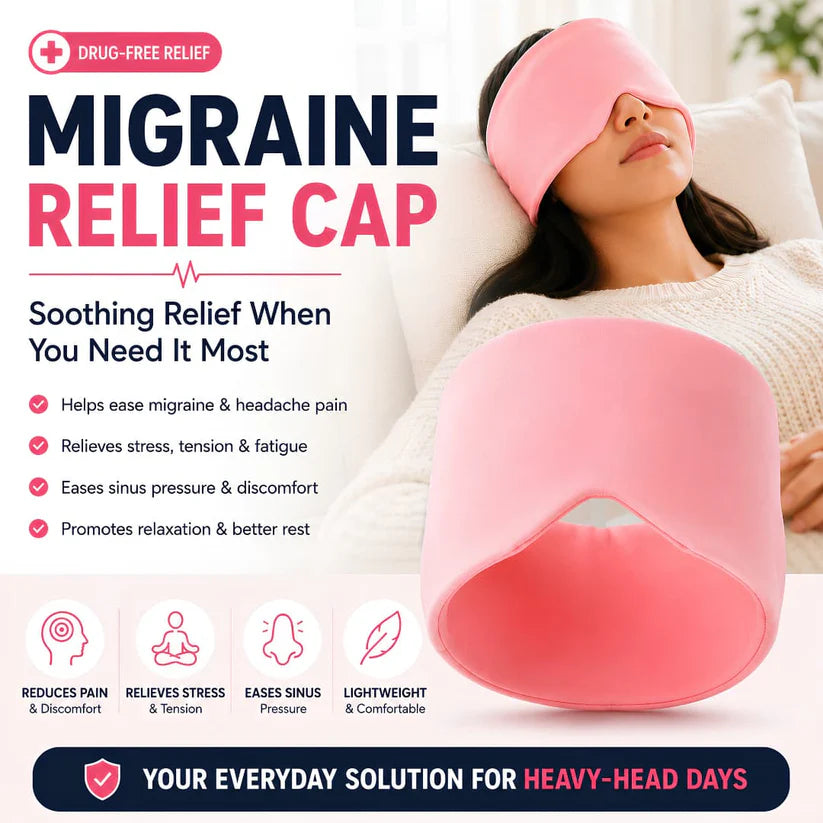 🧊 Migraine Relief Gel Cap | Instant Hot & Cold Therapy Headache Relief Hat | Reusable Ice Compression Cap (Random Color)